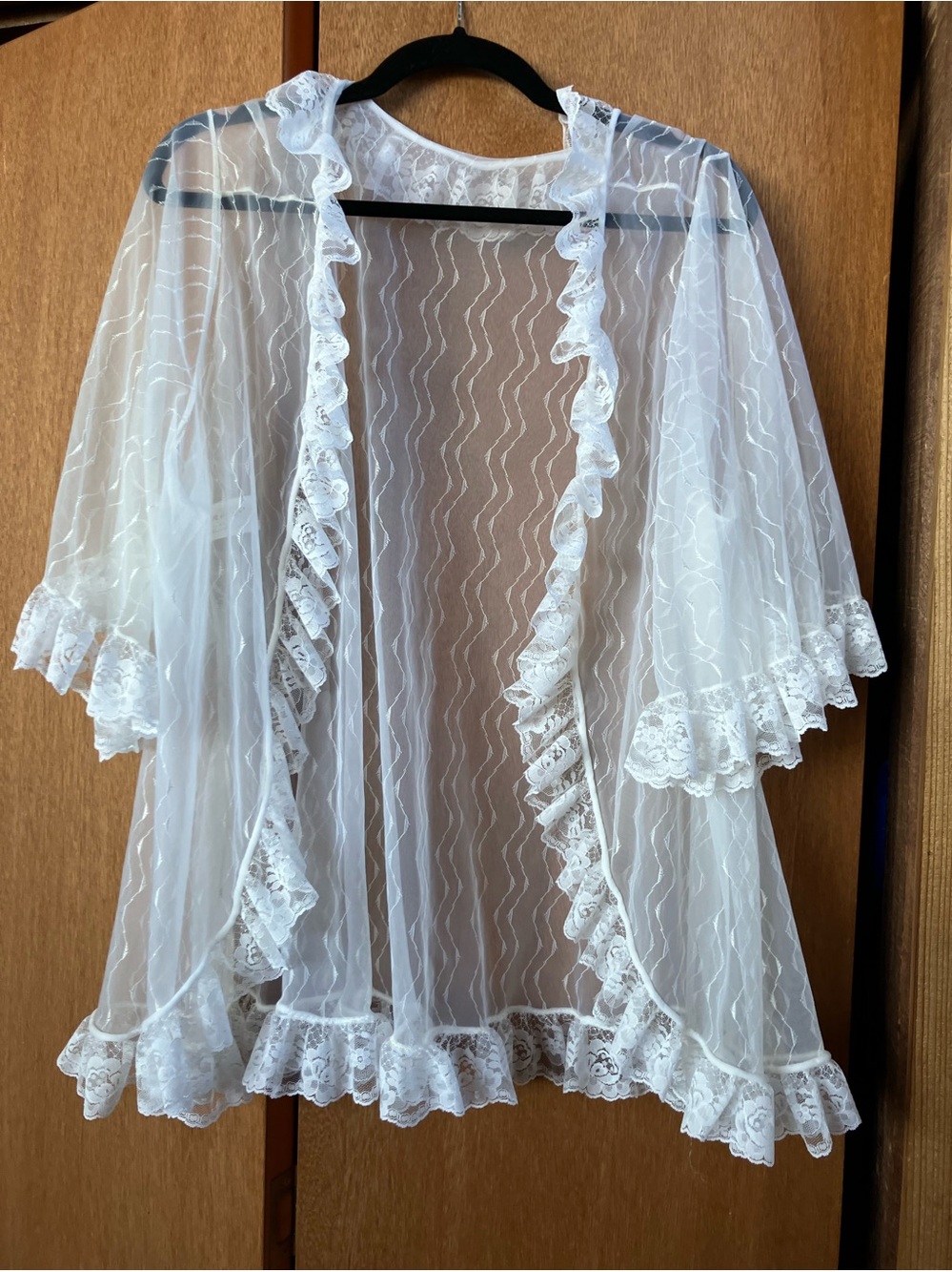 Vintage Janelle California Lacy Short Robe Coverup 4X Lingerie Bridal